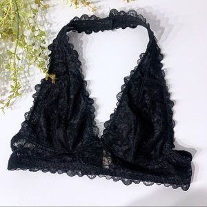 Yelete Black Lace Halter Bralette
